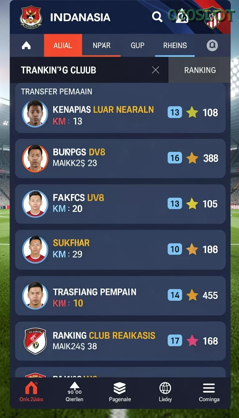 Cuplikan layar GARUDA138 — menu navigasi